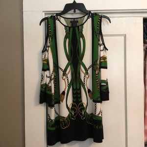 Eva Varro Cold Shoulder Tunic Top Sz L